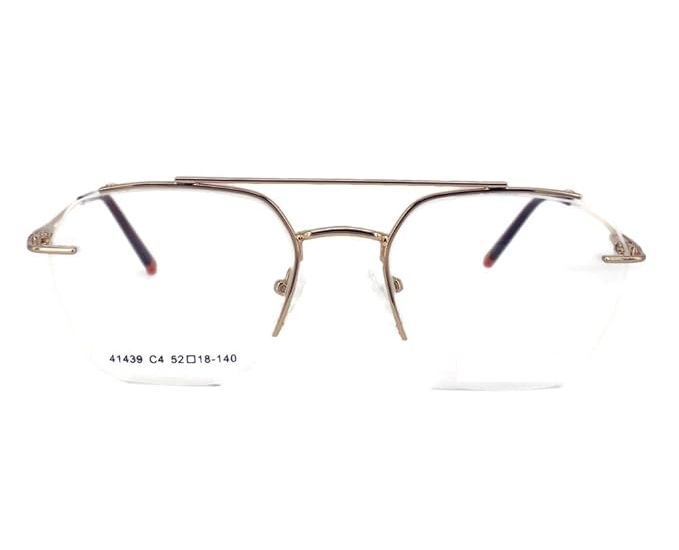 Half Rim Geometric Metal Frame